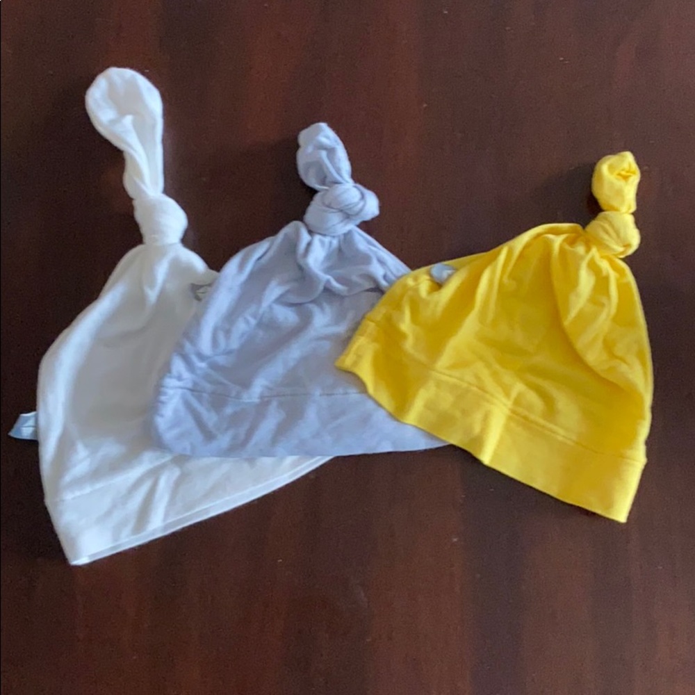 Kyte Baby knotted cap set - cloud/storm/sunshine